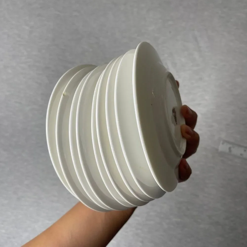 Gibson Vintage White Elements Salad Plates 9 PCS. Set